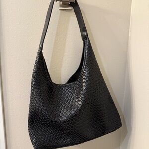 Elegant Black Woven Tote Bag